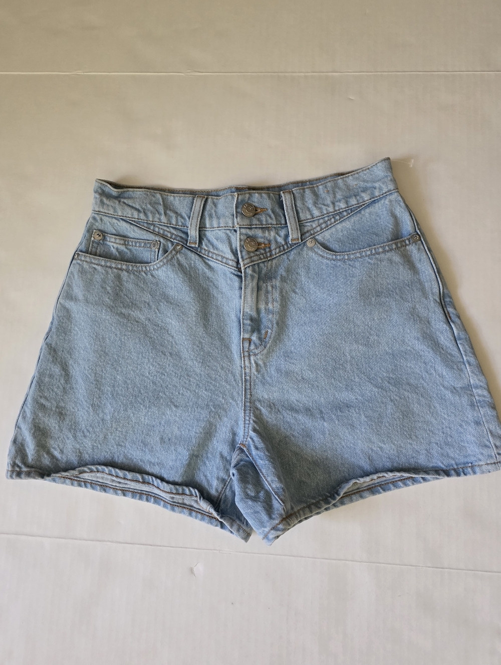 Madewell Light Blue High-Waist Denim Shorts Size 26, Used Gread Condition.